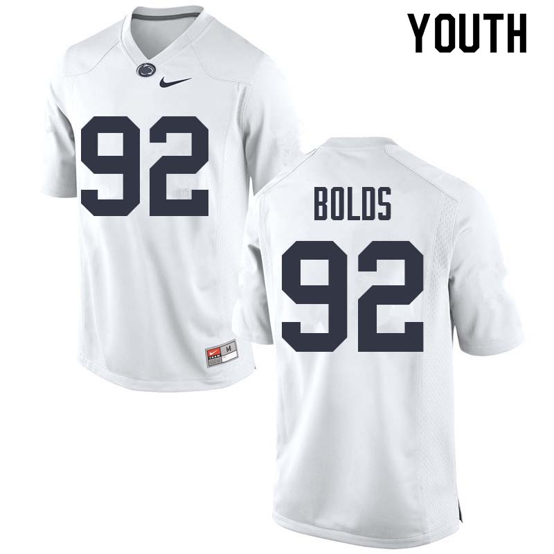 NCAA Nike Youth Penn State Nittany Lions Corey Bolds #92 College Football Authentic White Stitched Jersey USO7198RU